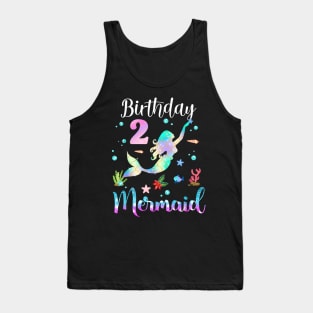 2 Years Old Birthday Mermaid Happy 2nd Birthday Tank Top